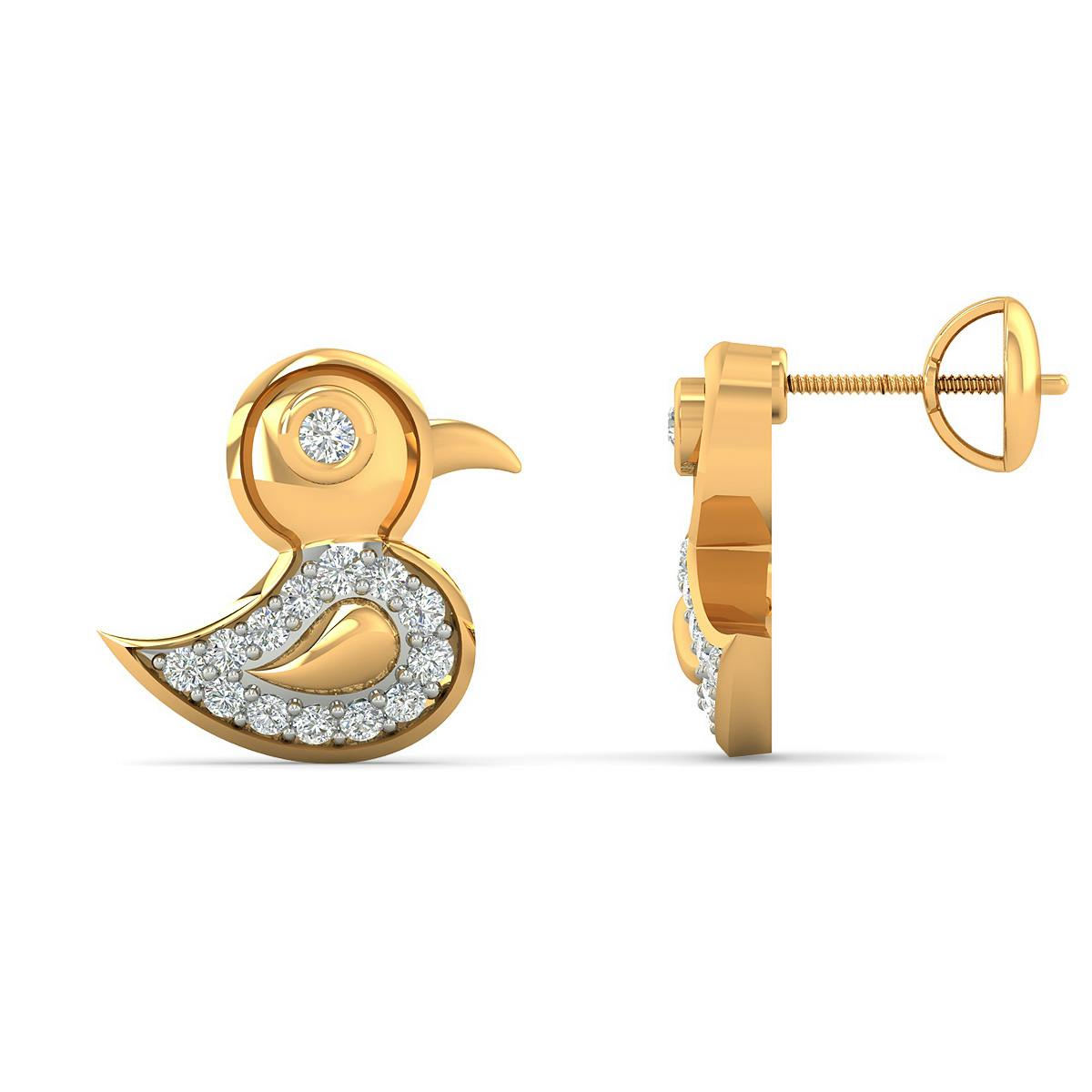 Glittering Ducky diamond earrings