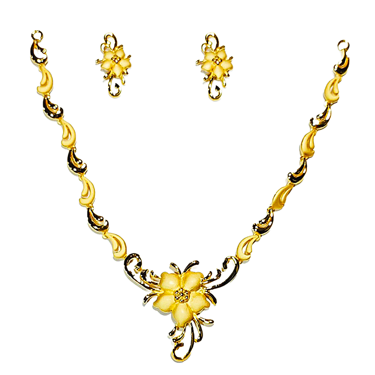 Floweree gold necklace set
