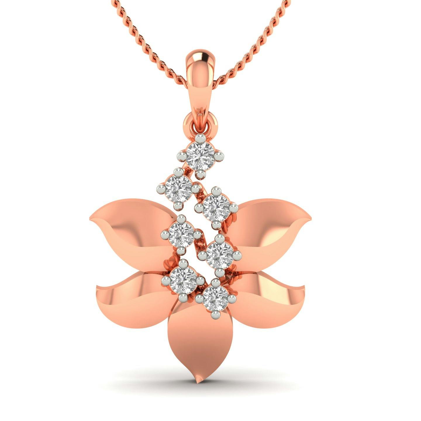 Flower of Glitter diamond pendant