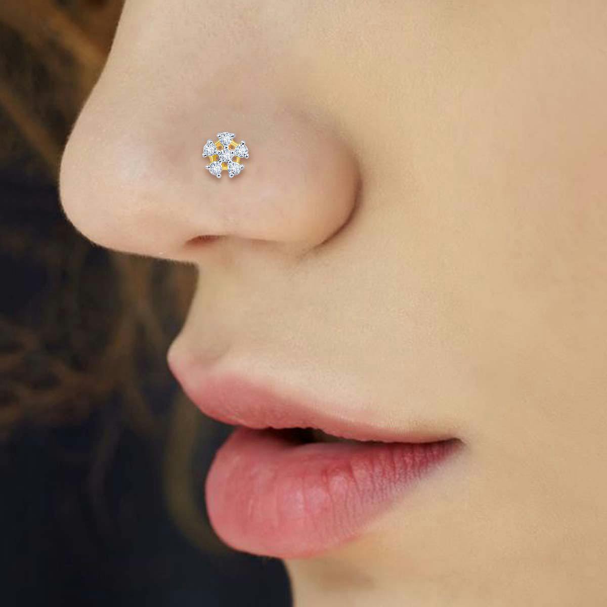 Elegante' Diamond Nose Pin